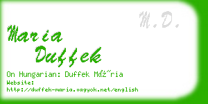 maria duffek business card